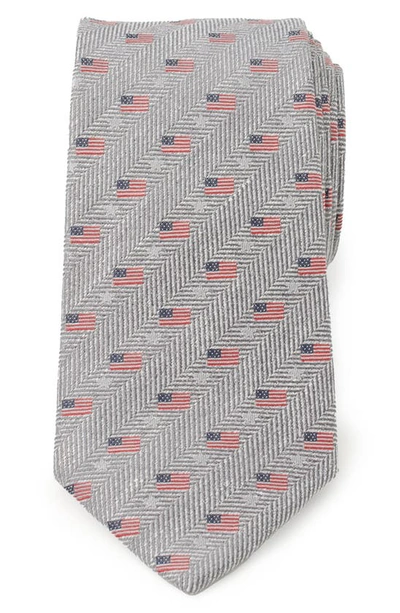 Cufflinks, Inc American Flag Cotton Tie In Grey
