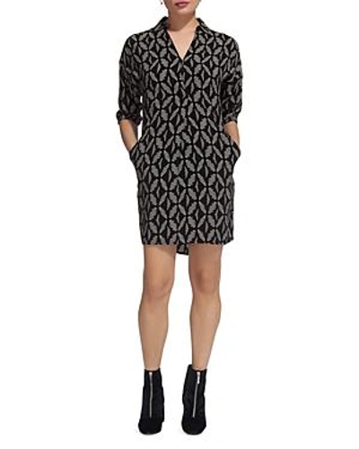 Whistles Lola Geo-print Dress In Black/white