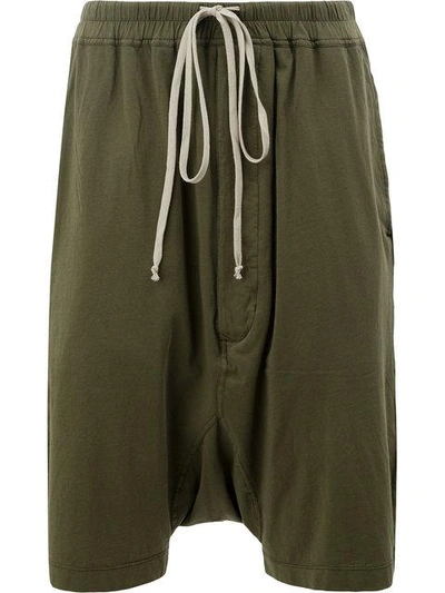 Rick Owens Drkshdw Drop Crotch Shorts - Green