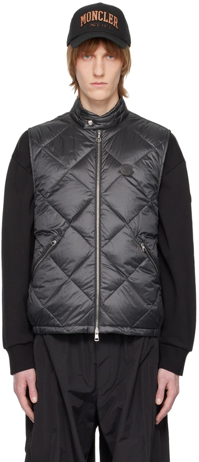 Moncler Neste Diamond-quilted Down Gilet In Black