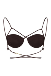 Jacquemus Barco Underwire Bikini Top In Brown