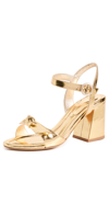 Alexandre Birman Clarita Flare Block Heel Sandals In Gold