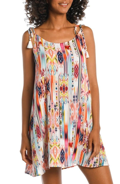 La Blanca Desert Dreams Shoulder-tie Tank Dress In Multi