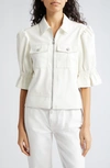 Cinq À Sept Holly Cropped Twill Jacket In Ivory
