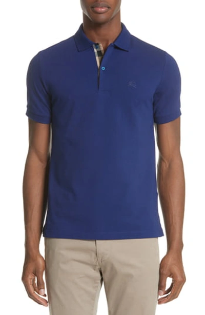 Burberry Brit Oxford Abown Polo In Bright Blue | ModeSens