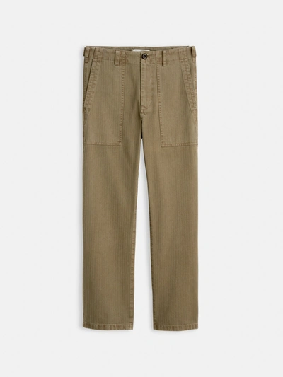 Alex Mill Neil Pant In Herringbone In Vintage Olive