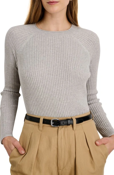 Alex Mill Ribbed Crewneck Sweater In Heather Grey