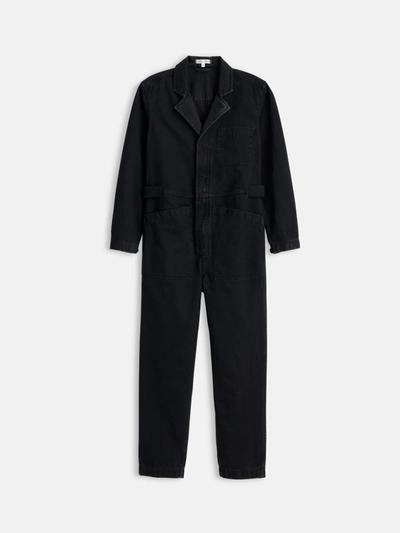 Alex Mill Standard Zip Jumpsuit In Herringbone In Washed Black