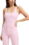 Good American Scuba Modern Tank Bodysuit In Rose Quartz