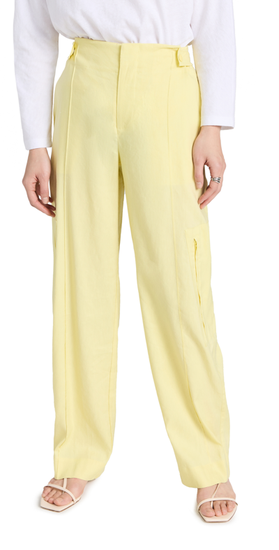 Vince High-waist Tailored Utility Trousers In Yellow