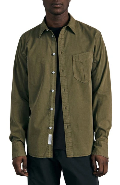 Rag & Bone Garment-dyed Cotton And Lyocell Shirt In Green