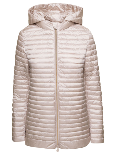 Save The Duck Alima Hooded Puffer Jacket In Neutrals