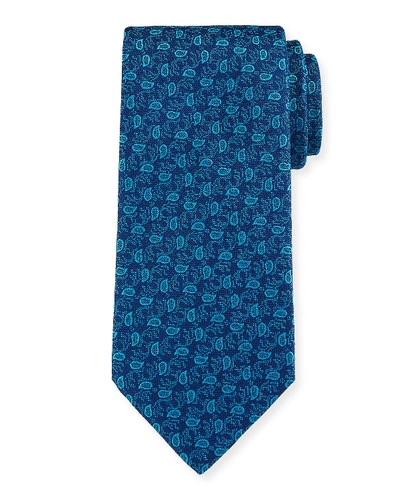 Charvet Small-paisley Silk Tie In Green