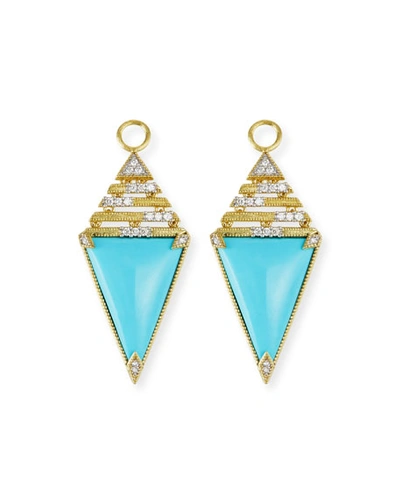 Jude Frances 18k Lisse Triangular Turquoise Earring Charms