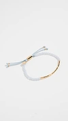 Gorjana Power Gemstone Adjustable Beaded Bracelet - Blue Lace Agate In White/gold