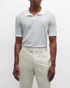 Theory Malden Stripe Stretch Pima Cotton Polo Shirt In White
