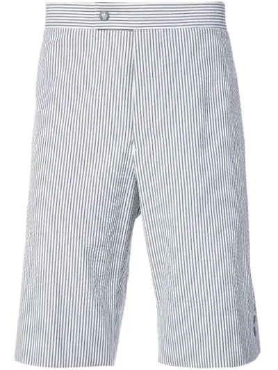 Moncler Striped Knee Length Shorts In Grey