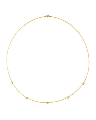 Paul Morelli 18k Yellow Gold Rope 5-diamond Necklace, 1.10 Tcw