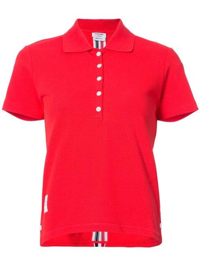 Thom Browne Cropped Polo Shirt In Red
