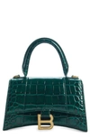 Balenciaga Hourglass Small Top Handle Bag In Forest Green