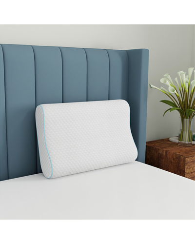 Bodipedic Contour Gel-infused Memory Foam Bed Pillow In White