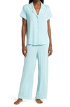 Nordstrom Moonlight Eco Crop Pajamas In Blue Aquatic