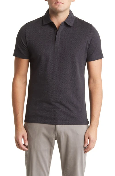 Robert Barakett Creston Short Sleeve Cotton Polo In Charcoal