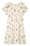 Nordstrom Kids' Floral Faux Wrap Dress In Ivory Dove Wildflower