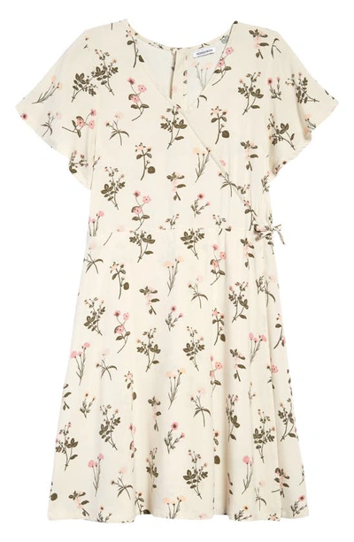 Nordstrom Kids' Floral Faux Wrap Dress In Ivory Dove Wildflower