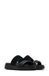 Sorel Viibe Asymmetric Slide Sandal In Black/ Black