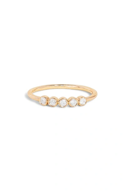 Stone And Strand Bezel Diamond Line Ring In 10k Yellow Gold/ White Diamond