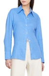 Vince Relaxed Fit Linen Button-up Shirt In Aria