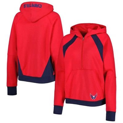 Starter Red Washington Capitals Wishbone Half-zip Hoodie