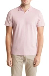 Robert Barakett Farnsworth Short Sleeve V-neck Piqué Polo In Pink