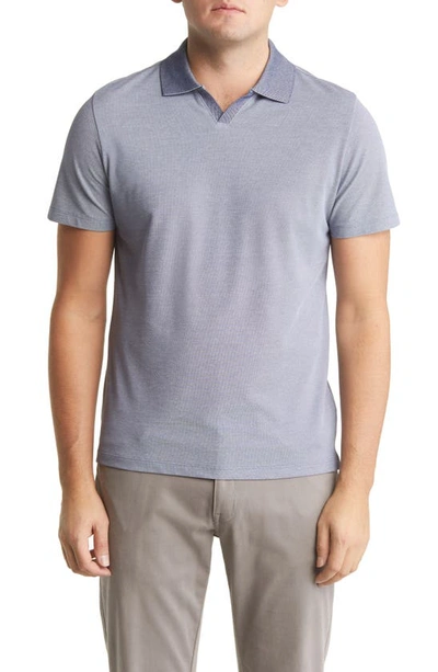 Robert Barakett Farnsworth Short Sleeve V-neck Piqué Polo In Navy