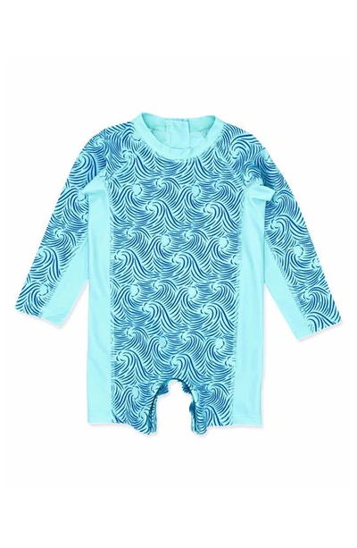 Feather 4 Arrow Babies' Shorebreak Long Sleeve One-piece Rashguard Swimsuit In Beach Glass