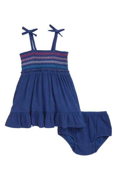 Tucker + Tate Babies' Smocked Dress In Blue Twilight