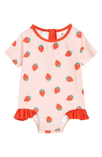 Tucker + Tate Babies'  Kids' Ruffle One-piece Swimsuit In Pink Cream Strawberry Toss