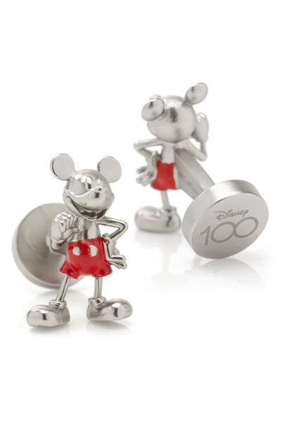 Cufflinks, Inc X Disney Mickey Mouse 3d Cuff Links In Silver