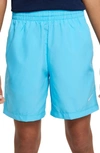Nike Kids' Dri-fit Multi+ Shorts In Baltic Blue/ White