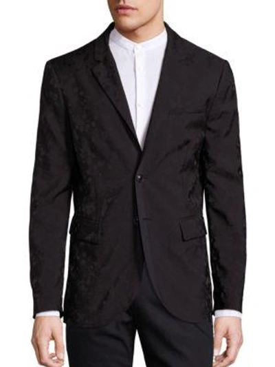 John Varvatos Wool-blend Versatile Jacket In Black