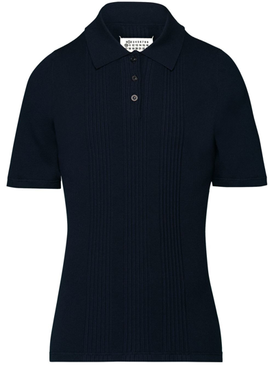Maison Margiela Cotton Polo Shirt In Blue