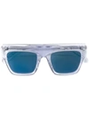 Stella Mccartney Square Transparent Sunglasses In Crystal/crystal/blue