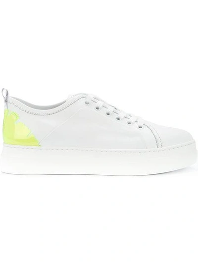 Msgm White Leather Sneakers