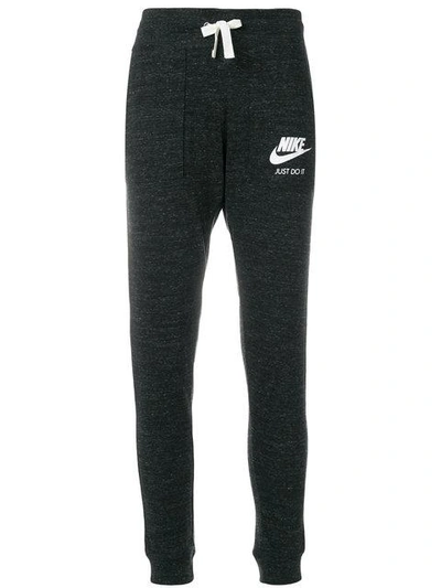 Nike Logo Print Track Pants - Grey