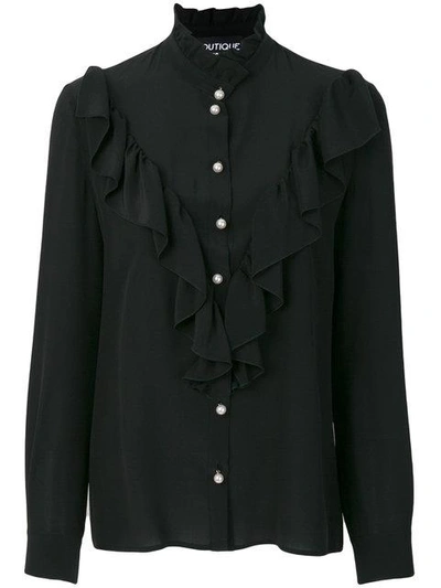Boutique Moschino Ruffled Front Shirt - Black