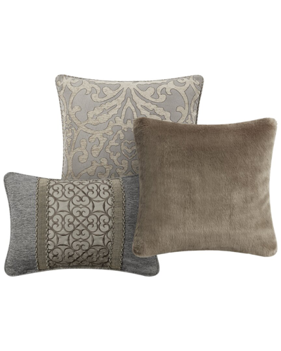 Waterford Carrick Set Of 3 Decorative Pillows In Silver