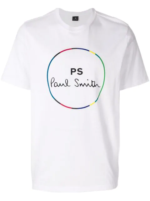 Ps By Paul Smith Logo Print T-shirt In White | ModeSens