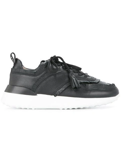 Tod's Fringed Runner Sneakers In Black