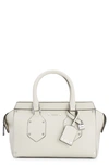 Hugo Boss Grained-leather Mini Tote Bag With Padlock And Tag In White